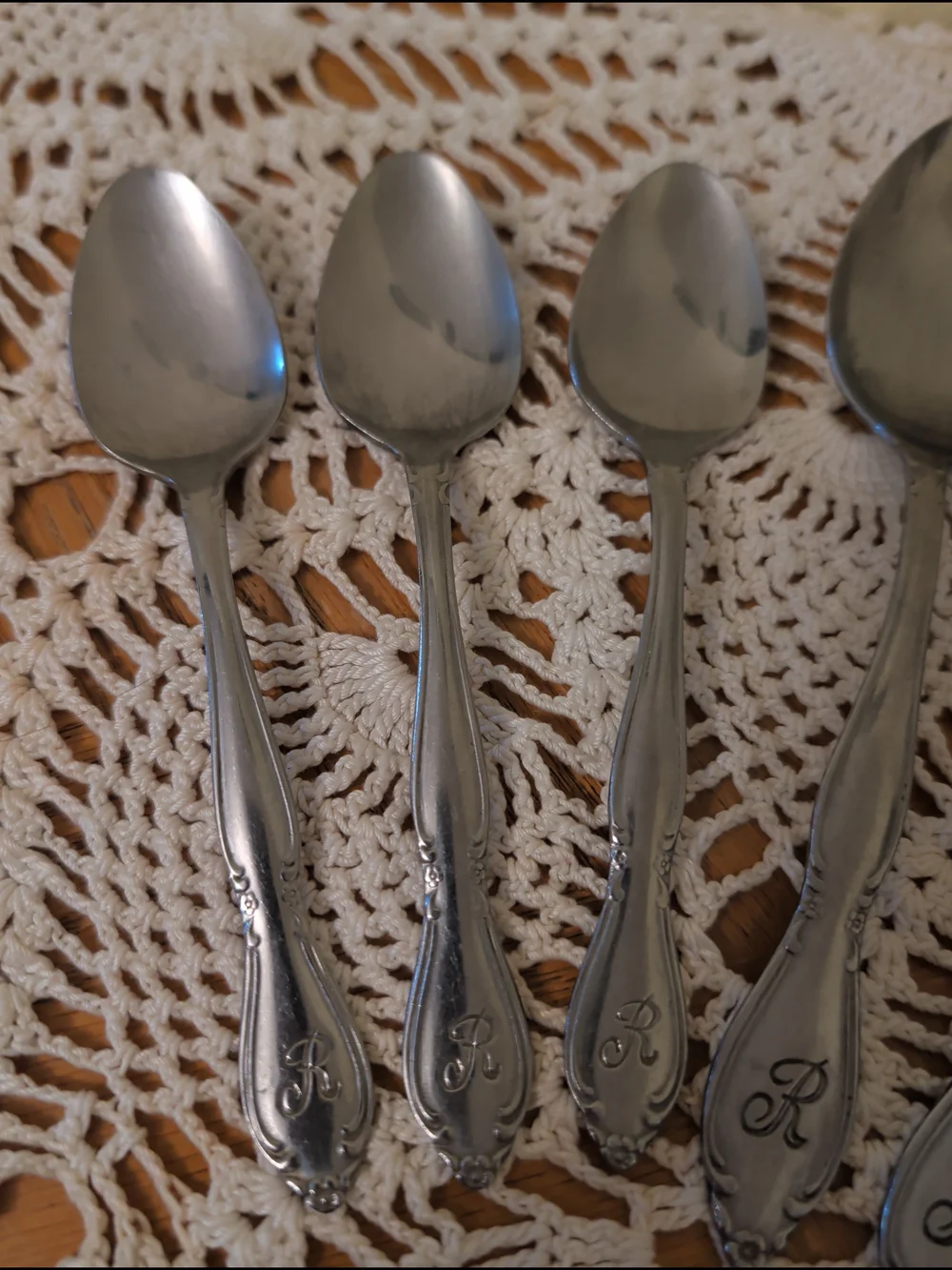 Monogrammed Stainless Steel Teaspoons - Silver Finish